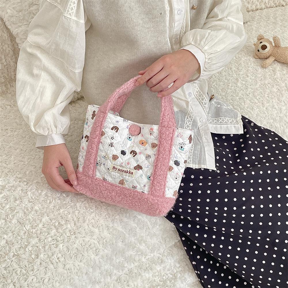 2 girl heart bear hand bag female large capacity portable new shopping tote bag female