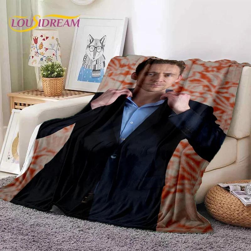 3D Tom Hiddleston Collage Actor Soft Flannel Blanket for Beds Bedroom Sofa Picnic,Throw Blanket for Outdoor Leisure Nap Gift Kid