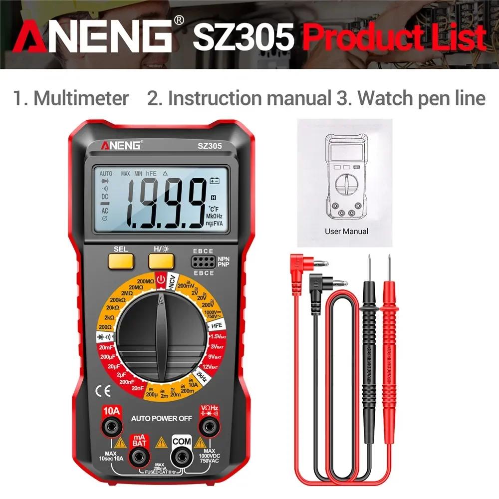 High Precision Tester NCV AC/DC Digital Multimete ANENG SZ305 True RMS Handheld Multifunction Votage Current Resistance Ohm Tool
