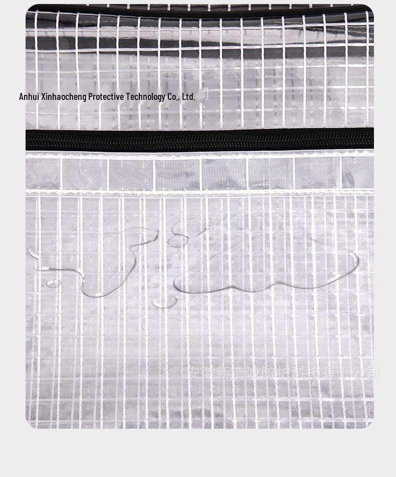 17" Antystatyczny Plecak z Siatki PVC Przezroczysty Czarny - Unisex Lekki Duża Pojemność Pyłoszczelna Torba