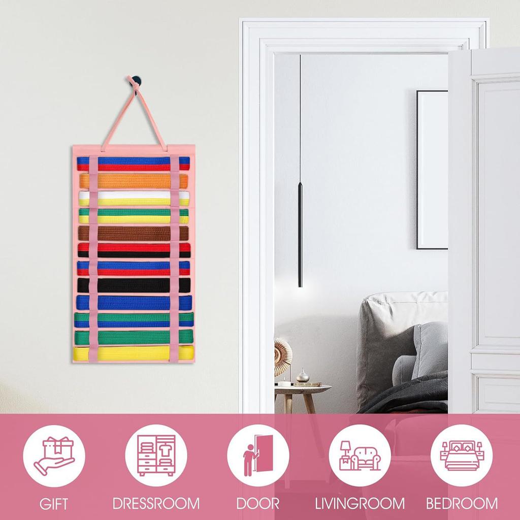 Belts Organize and Exhibit Solution Portable Belt Storage Hangings Bag Convenient Belt and Medal Display Organizer
