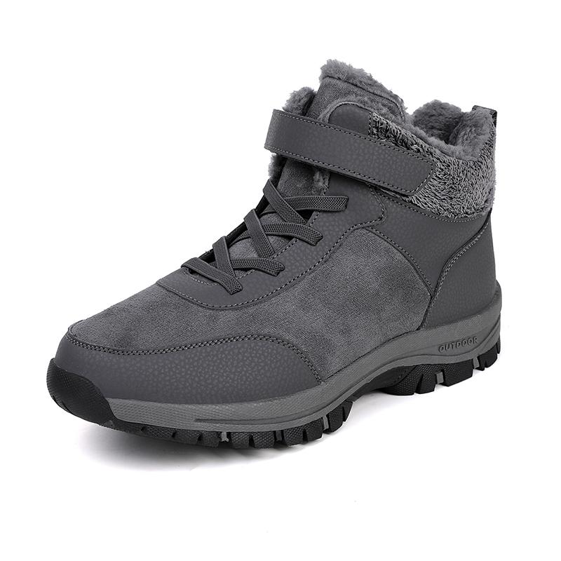 Brand Fashion Winter Men's Boots Super Warm Fur Men Snow Boots Outdoor Non-Slip Rubber Hiking Boots Waterproof Men Ankle Boots
