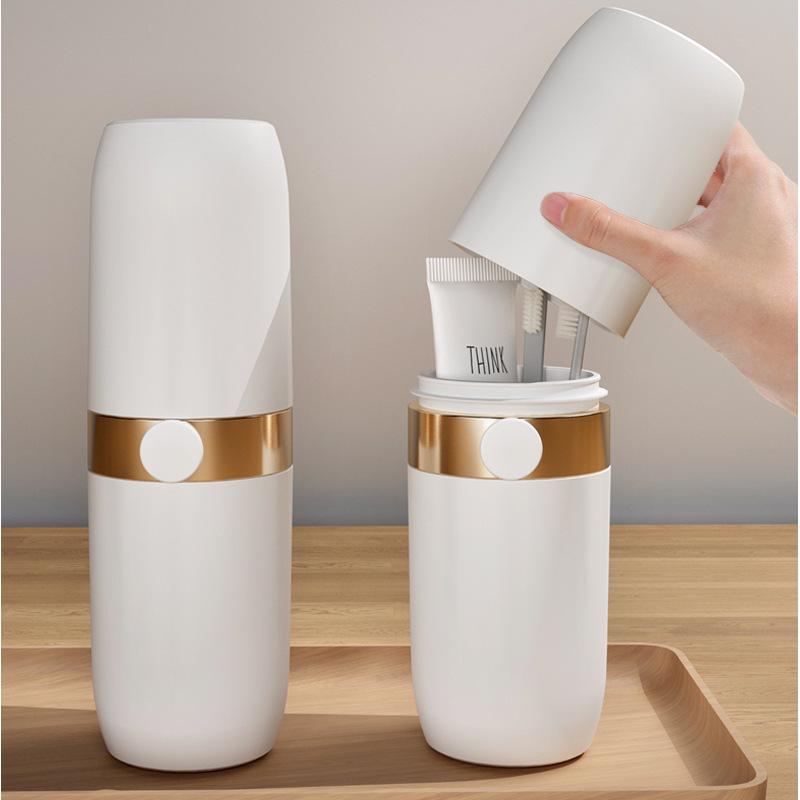 Portable Travel Toothbrush Set: Wash Cup & Holder with Storage