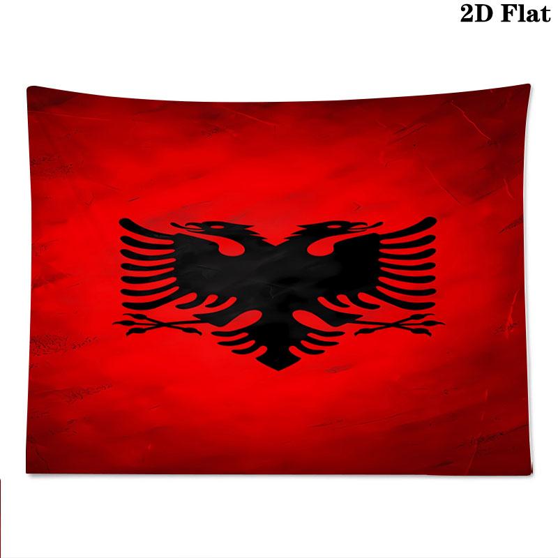 Republic of Albania Wall Tapestry Aesthetic Wall Hanging Printed Fabric Blanket Decorative Tapestries for Bedroom Living Room Home Decor