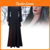 Wednesday Addams Cosplay Costume For Halloween Stage Performance With Elastane For Adults
