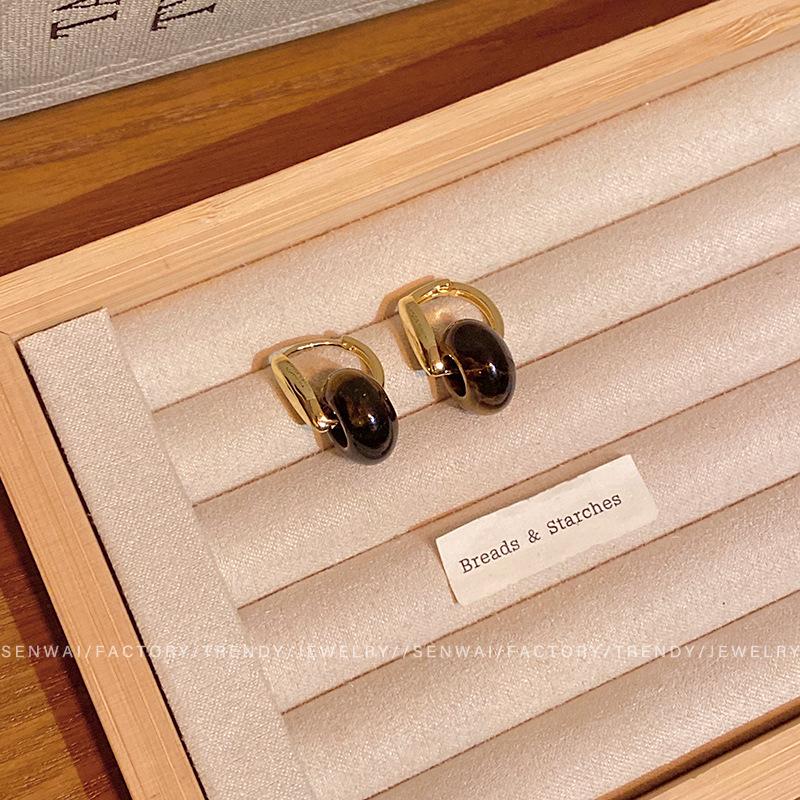 Ретро серьги-клипсы в гонконгском стиле с круглыми бусинами, женственные, с уникальным характером
