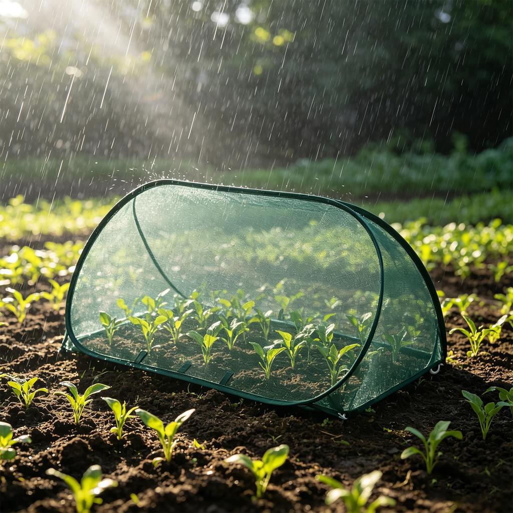 PopUp Garden Netting Plant Cover Protector with 6 Stakes Barrier Cage for Raised Bed Vegetable Fruit Flower Anti Animal Outdoor