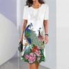 Summer Elegant and Beautiful Short-sleeved Dress Women Harajuku Blouse Holiday Clothing Fashion Loose Round Neck Ladies Dress