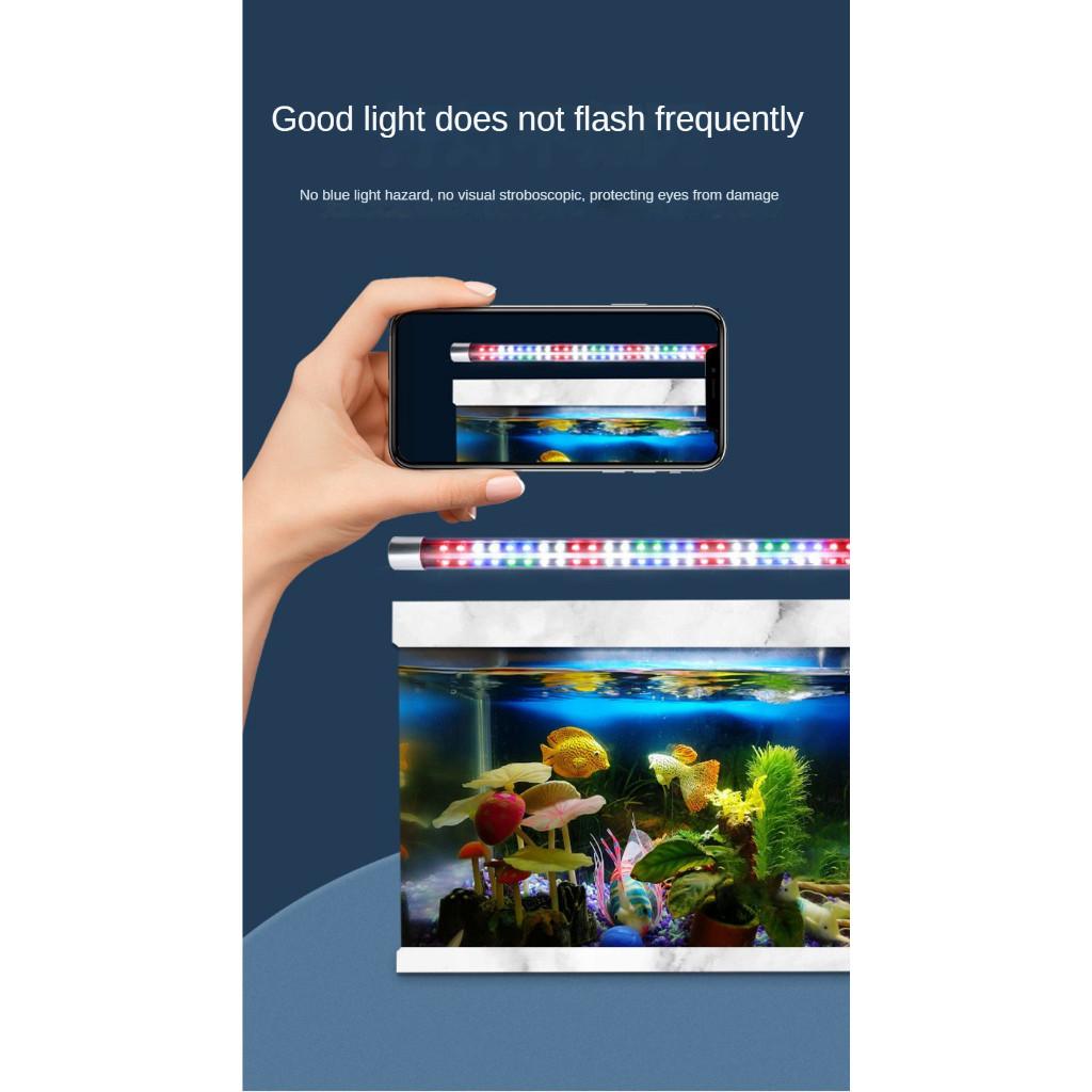 Tube Fish Tank Lighting LED Lamp Full Spectrum Three-Color Brightening Color-Enhancing Diving Light Waterproof Aquarium Light