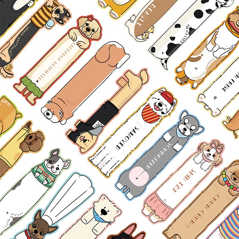 30Pcs Cartoon Kawaii Puppy Themed Bookmarks Student Reading Book Page Marking Cute Animal Bookmarks Student Stationery Gifts