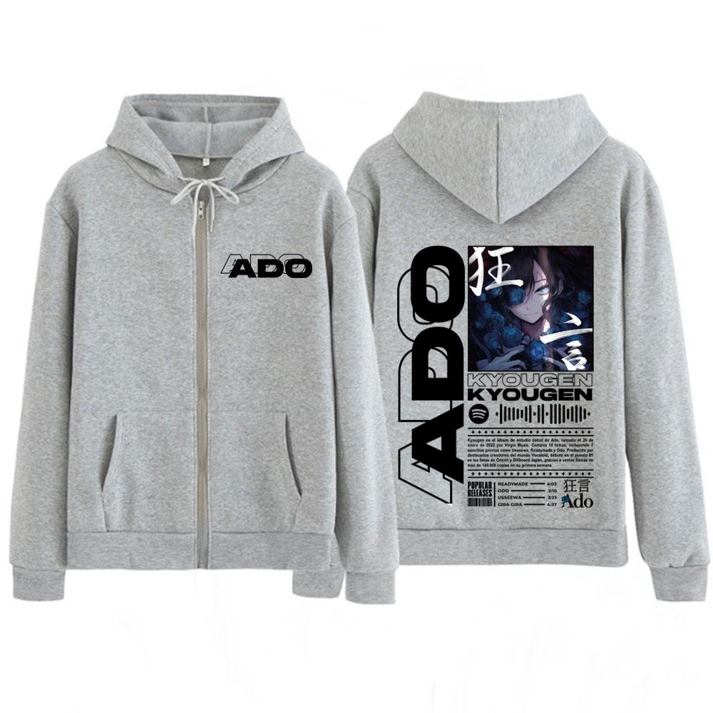 Ado Welttour Reißverschluss Kapuzenpullover Herren Damen Harajuku Zip Up Sweatshirts Winter Dick Übergroß Zip Up Trainingsanzug