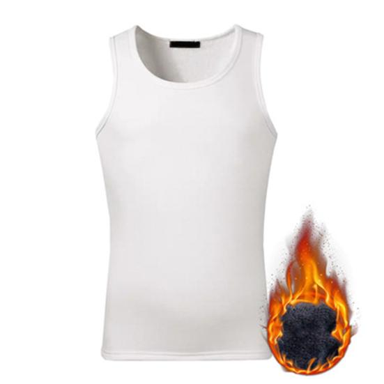

Fleece Lined Tank Top Vest Solid Color Sleeveless Ultra-Thick Windproof Underwear Warm Thermal Base Layer Undershirt 2XL белый