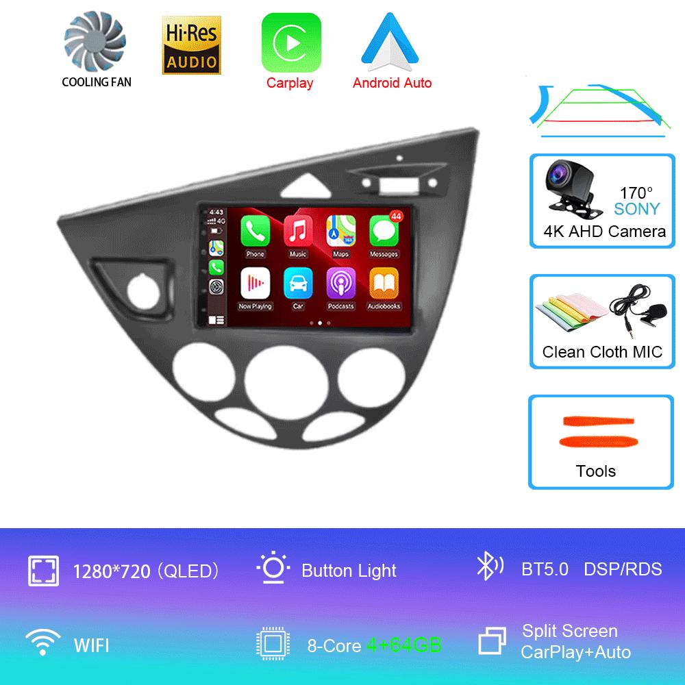 7 Inch Car Radio Android 14 For Ford Fiesta 1995-2001 Focus MK1 1998-2004 Multimedia Stereo Carplay Autoradio Head Unit Auto