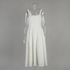 French Square Collar Slim Dress European and American Summer Simple Fashion Casual Sleeveless Suspender Dress Women