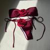 14 Colori Fiori 3D Bandeau Bikini a Taglio Alto Costume da Bagno Femminile Costume da Bagno Donna Set Bikini Due Pezzi Costumino da Bagno Swim