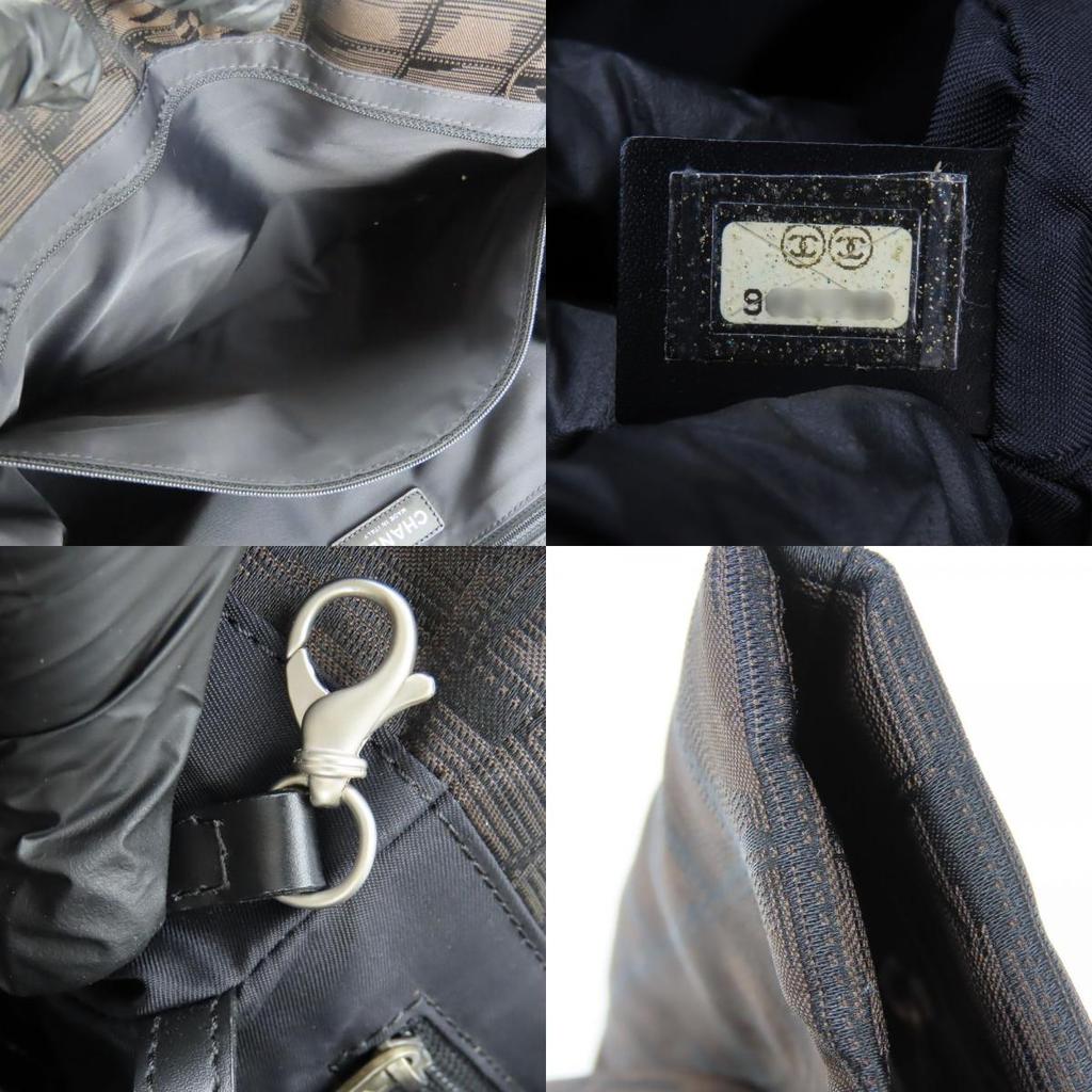 Used CHANEL Tote Bag MM New Travel Line Jacquard Nylon Marron Everyday Use