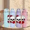 1PC Skull Red Rose Pattern 750ml Color Plastic Sports Water Bottle Leakproof Flip Straw Lid Suitable for Sports Office Home Use