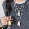 Colorful Labubu Bead Necklace for Women 2025 New Popular Fashion Accessory Niche Design Collarbone Chain