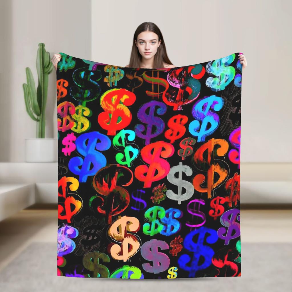 Play money Blanket Quality Super Soft  Throw Blanket Winter Airplane Travel Couch Chair Sofa Bed Novelty Bedspread
