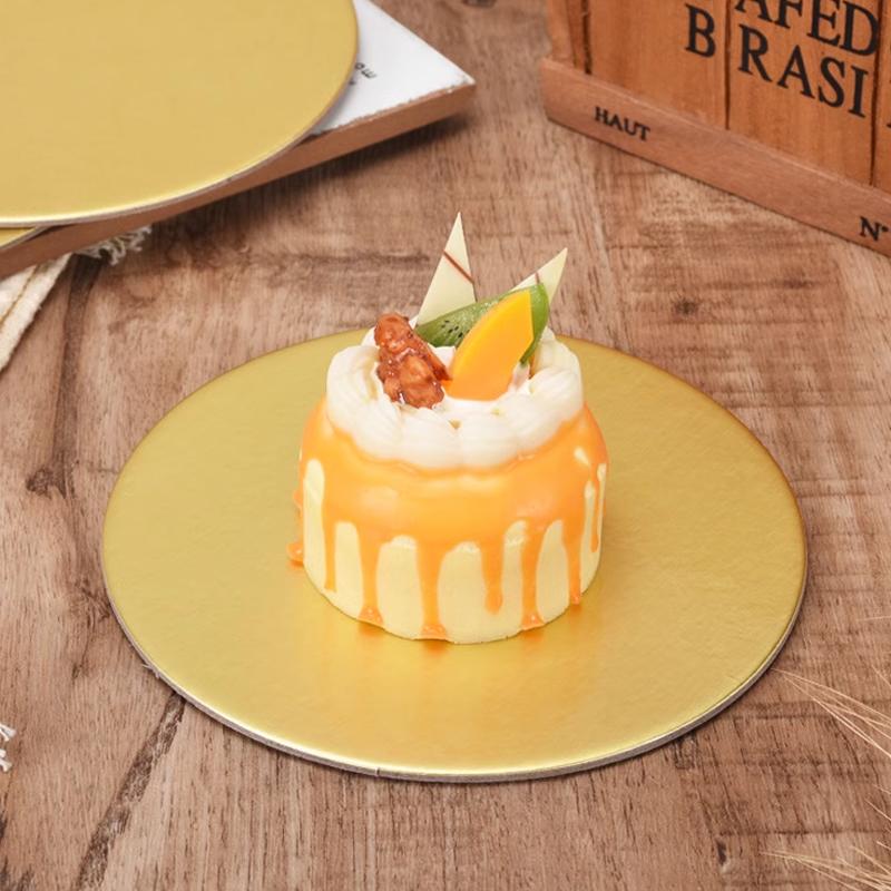 10pcs Cake Cardboard Diameter 16-25CM Available Circle Cardboard Base Golden Silvery Coated Round Cake Board Cake Dessert Tray