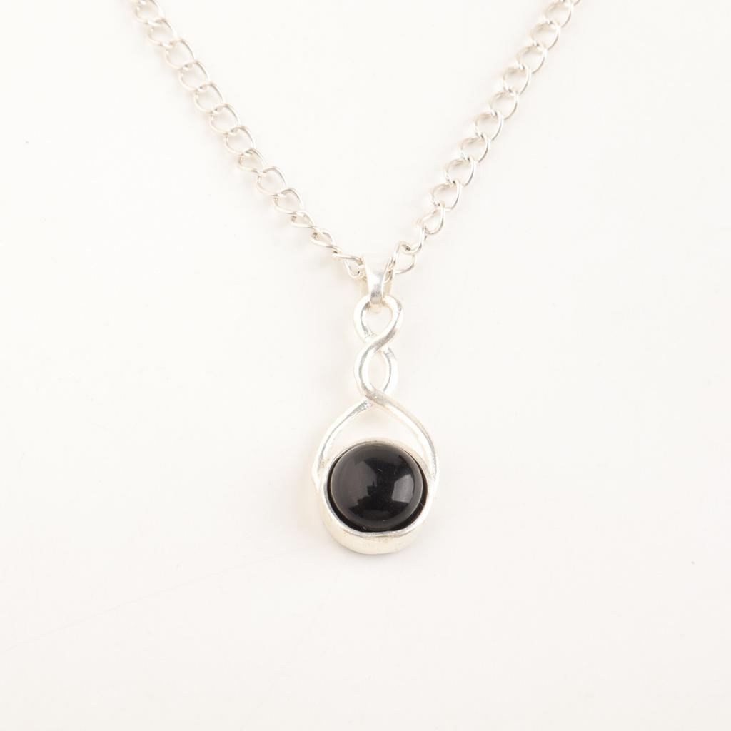 Schwarzer Turmalin Edelstein 925 Sterlingsilber Schmuck Handgefertigter Anhänger für Mädchen CP-25-24