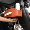 JEYODA New Car Tissue Seat Back Storage Box with Tissue Drink and Backseat PU Waterproof and Easy Car Backseat Car Convenient Item Box,