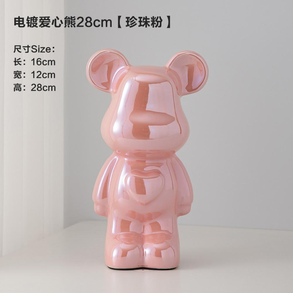 18-28CM European Electroplating Ceramic Care Bear Doll Ornament Home Desktop Living Room Decoration Ornament Decorative Figurine