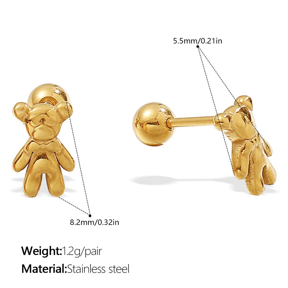 Stylish cute exquisite wind irregular shape stud earrings stainless steel gold plated variety earrings women