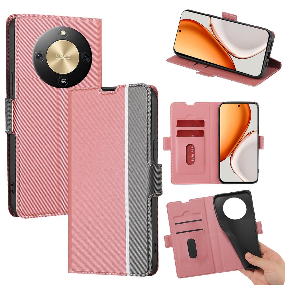 For Honor X70 5G Case Card Holder Twill Texture Leather Phone Cover