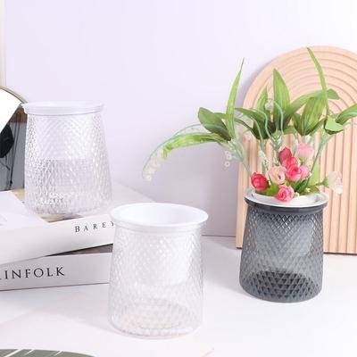 Plastic Flower Vase Transparent Lazy Potted Flower Pot Self Watering Plant Pot  Indoor