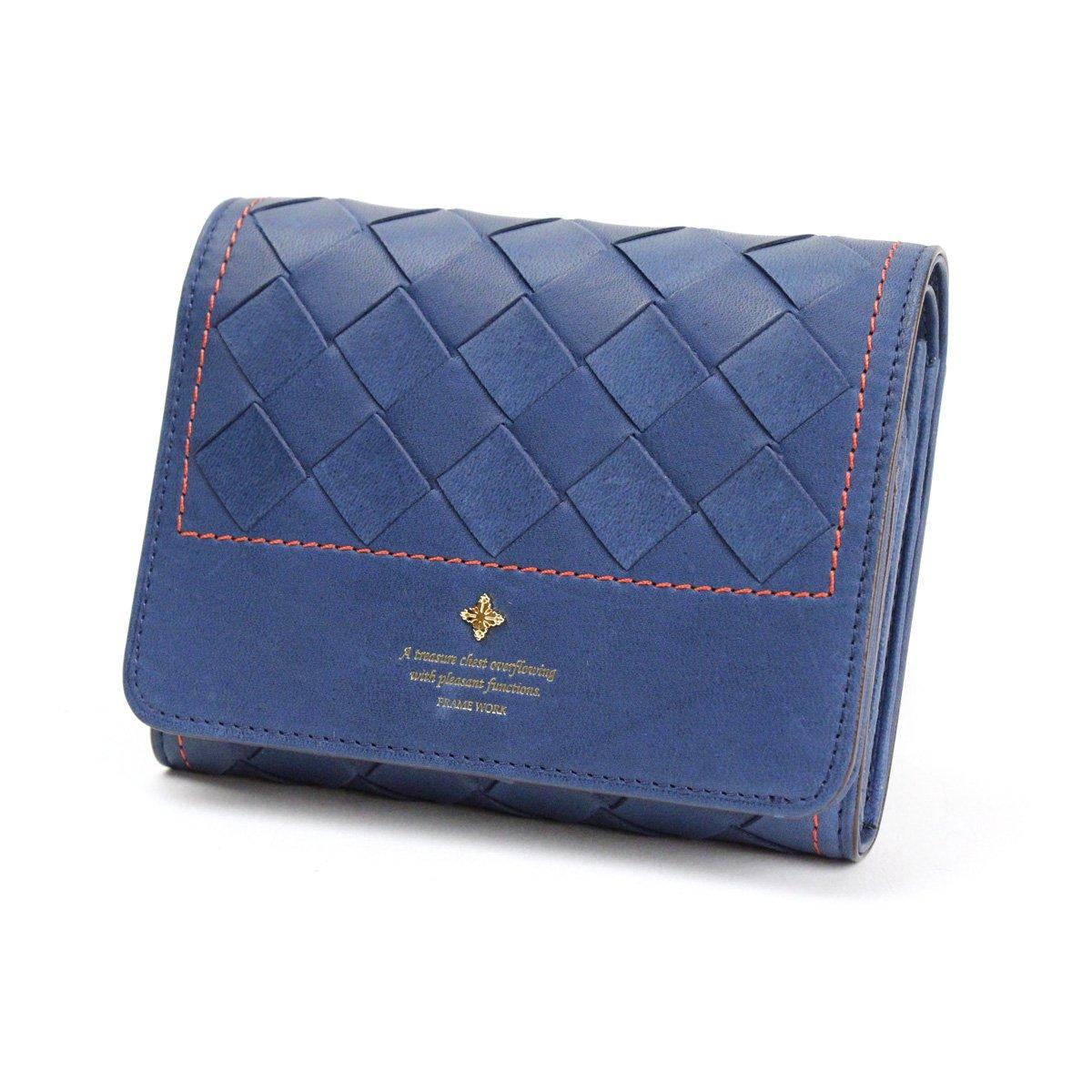 

FRAME WORK QUARTET Mesh leather type coin purse available 0042500 (Framework) (horseskin) 2-fold wallet/box (Navy (60))