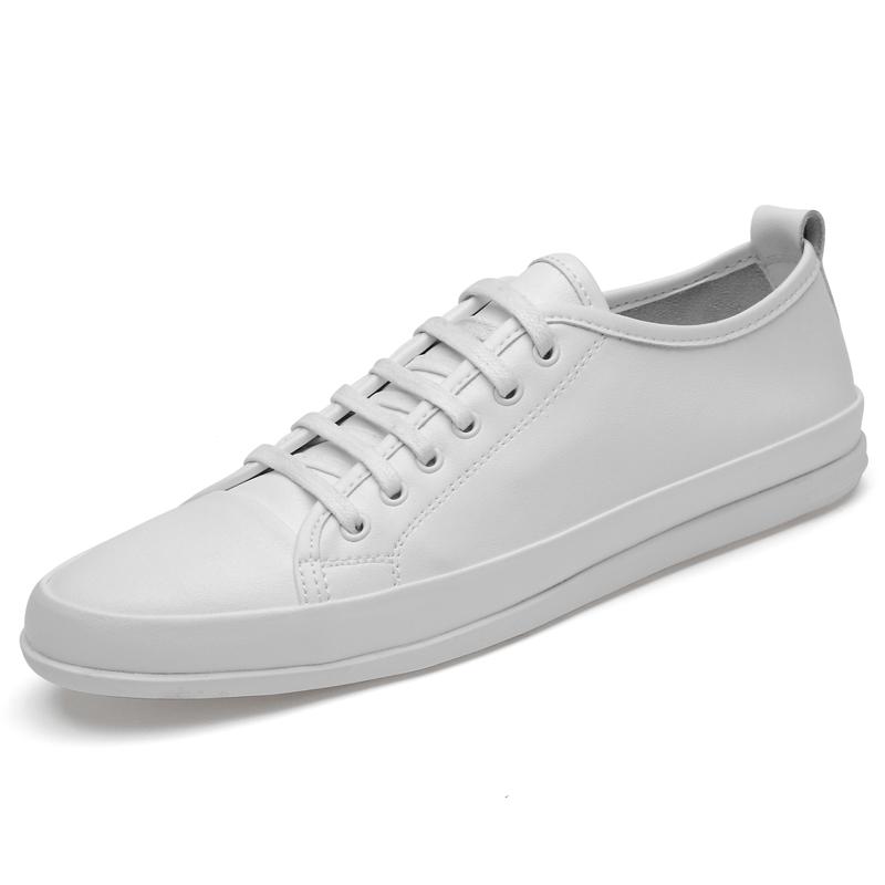 

FashionHigh End Новые мужские повседневные туфли из натуральной кожи Простые белые туфли с мягкой подошвой с низким вырезом для деловых мужчин, для работы на открытом воздухе, для вождения 44 белый