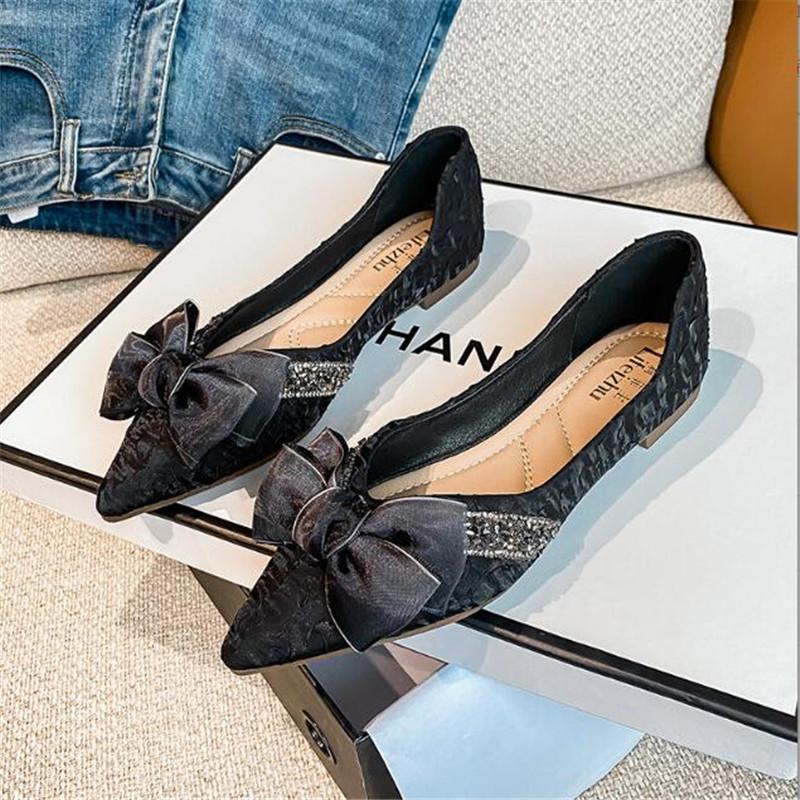 2024 New Arrival Women's Flats Beautiful Fashion Summer Shoes Flat Ballerina Comfortable Casual Women Shoes Large Size 35-43