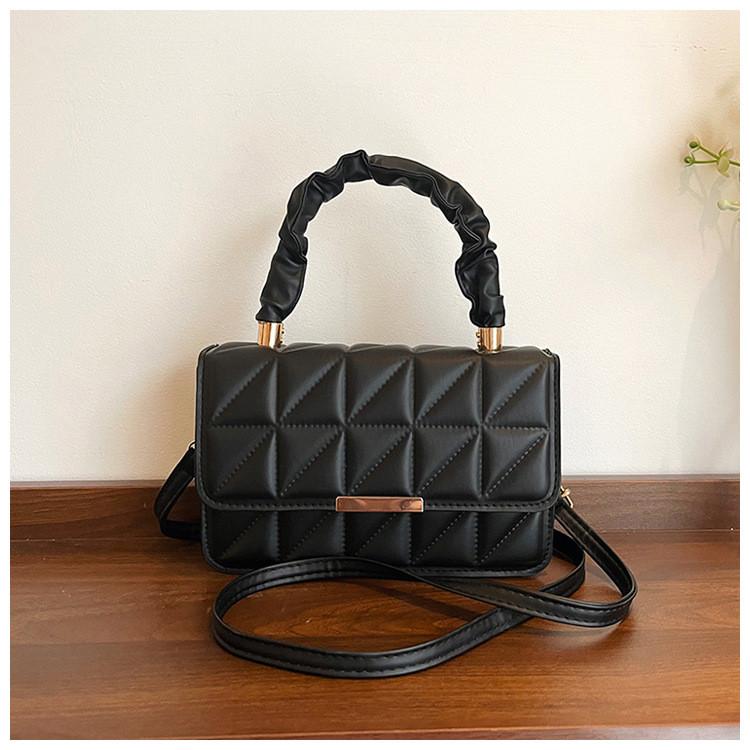 Pu Crossbody Bag For Women Small Square Design With Stitching For Daily Casual Use