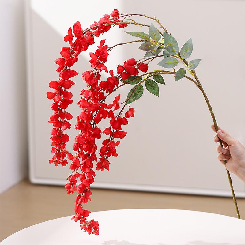 1/2Pcs 108CM Artificial Flowers 5 Fork Fake Flowers Vine Wisteria Garland for Home Room Decor Garden Wall Wedding Decoration