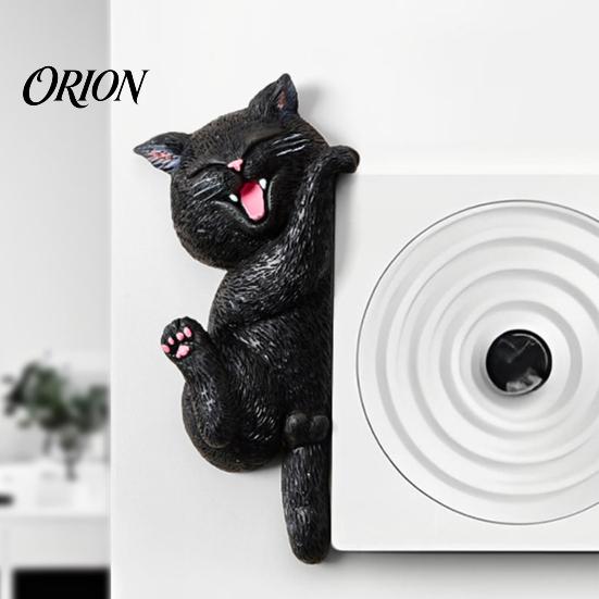 Unique Home Interior Accents 3D Cat Light Switch Sticker, Decorative Resin Wall Plate Cover, Cute Animal Double Socket Guard Stickers, Peel And Stick