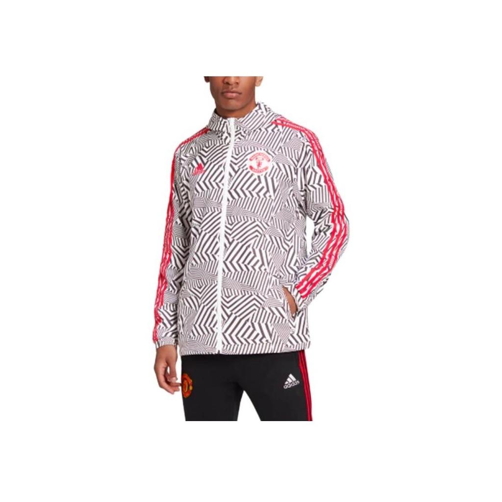 Adidas Manchester United Football Sports Hooded Jacket Men Outerwear White FR3843