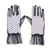 Fashion Ultra Thin Tulle Polka Dot Gloves Full Finger Breathable Lace Mesh Gloves Transparent Wedding Party Mittens UV Sunscreen