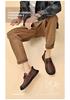 Men's Wide Fit Genuine Leather Slip-On Business Casual Shoes, Soft Sole, Large Sizes 45-46