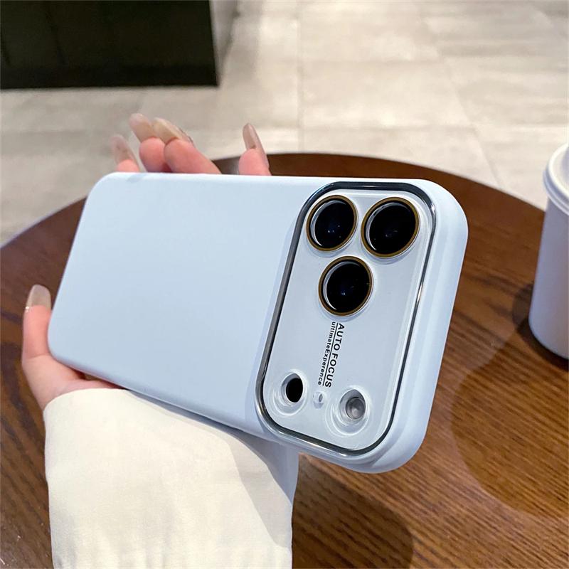 Liquid Silicone Matte Solid Phone Case for iPhone 17 Air 16 15 Pro Max 14 Plus 13 Large Window Camera Protection Cover Funda