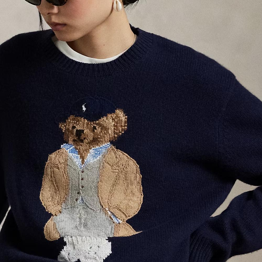 Polo Ralph Lauren Round Neck Floral Embroidery Cashmere Wool Blend Sweater Women Sweater 211972139-001