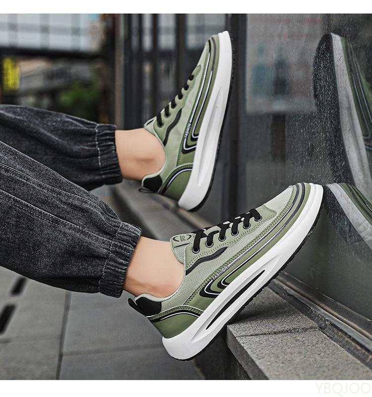 Schnürschuhe Rutschfeste Sneaker Sommer Herren Freizeitschuhe Reine Farbe Atmungsaktives Mesh Outdoor Leichte Sportschuhe