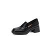 Fashion New Spring/autumn Genuine Leather Women Shoes Square Toe Loafers Shoes for Women Fashion Retro Chunky High Heels Women Pumps