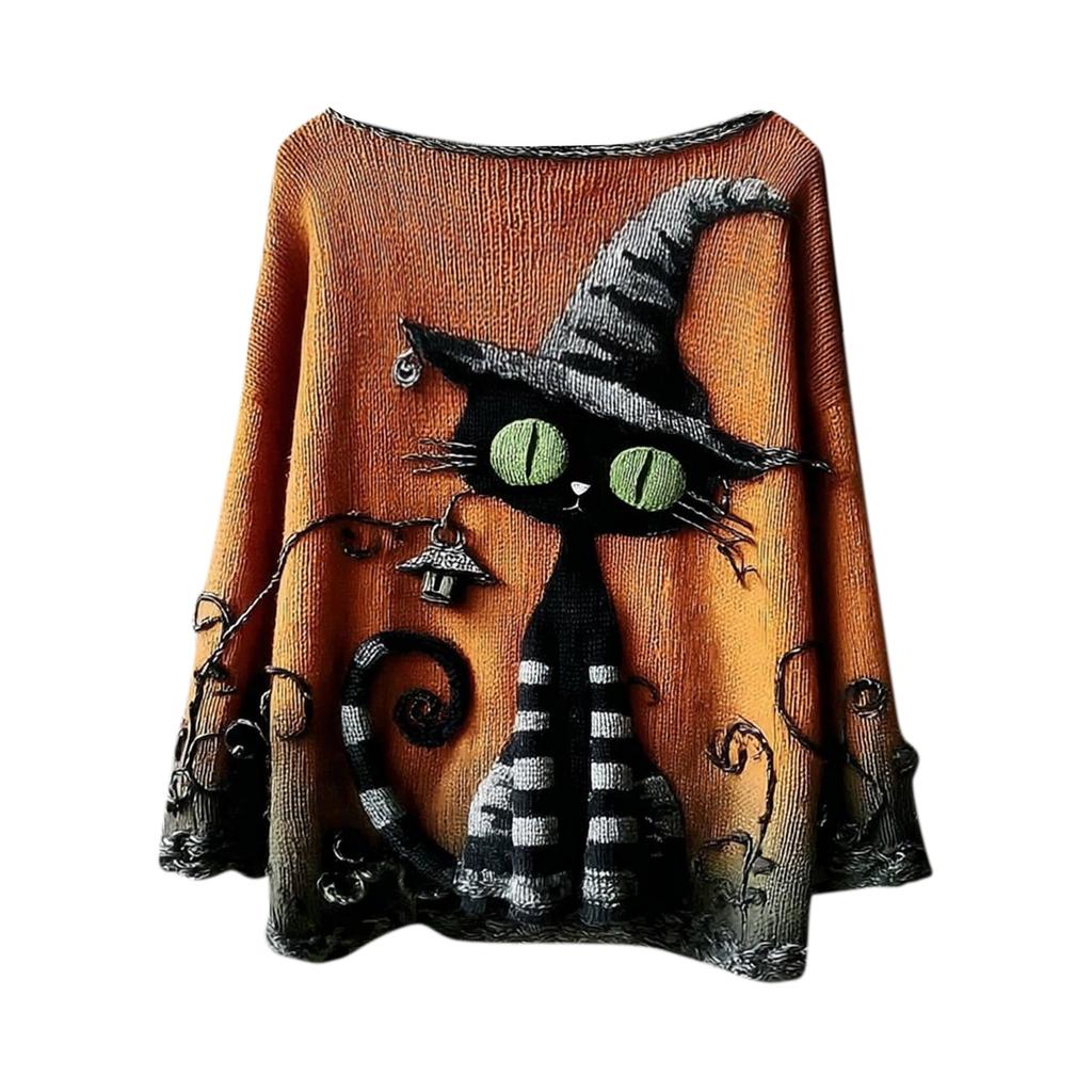 Men's Halloween 3D Printed Long Sleeve Top Round Neck Casual Sports Pullover