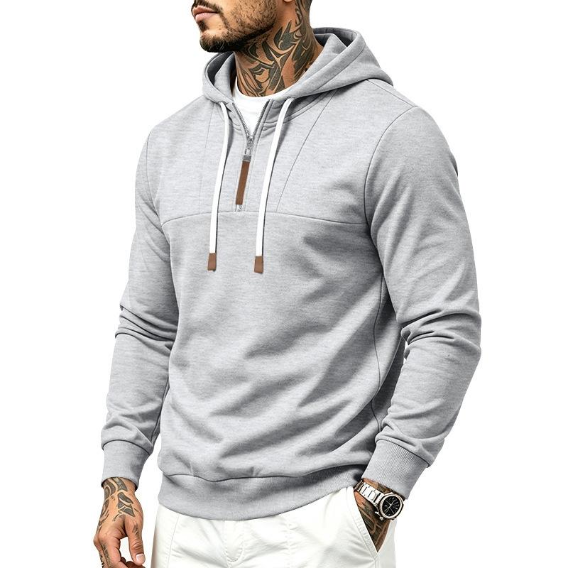 Heren S Half-ritssluiting Hoodie Sweatshirt Effen Kleur Casual Lange Mouwen Pullover