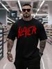 Slayer Rotes Logo Schwarzes T-Shirt