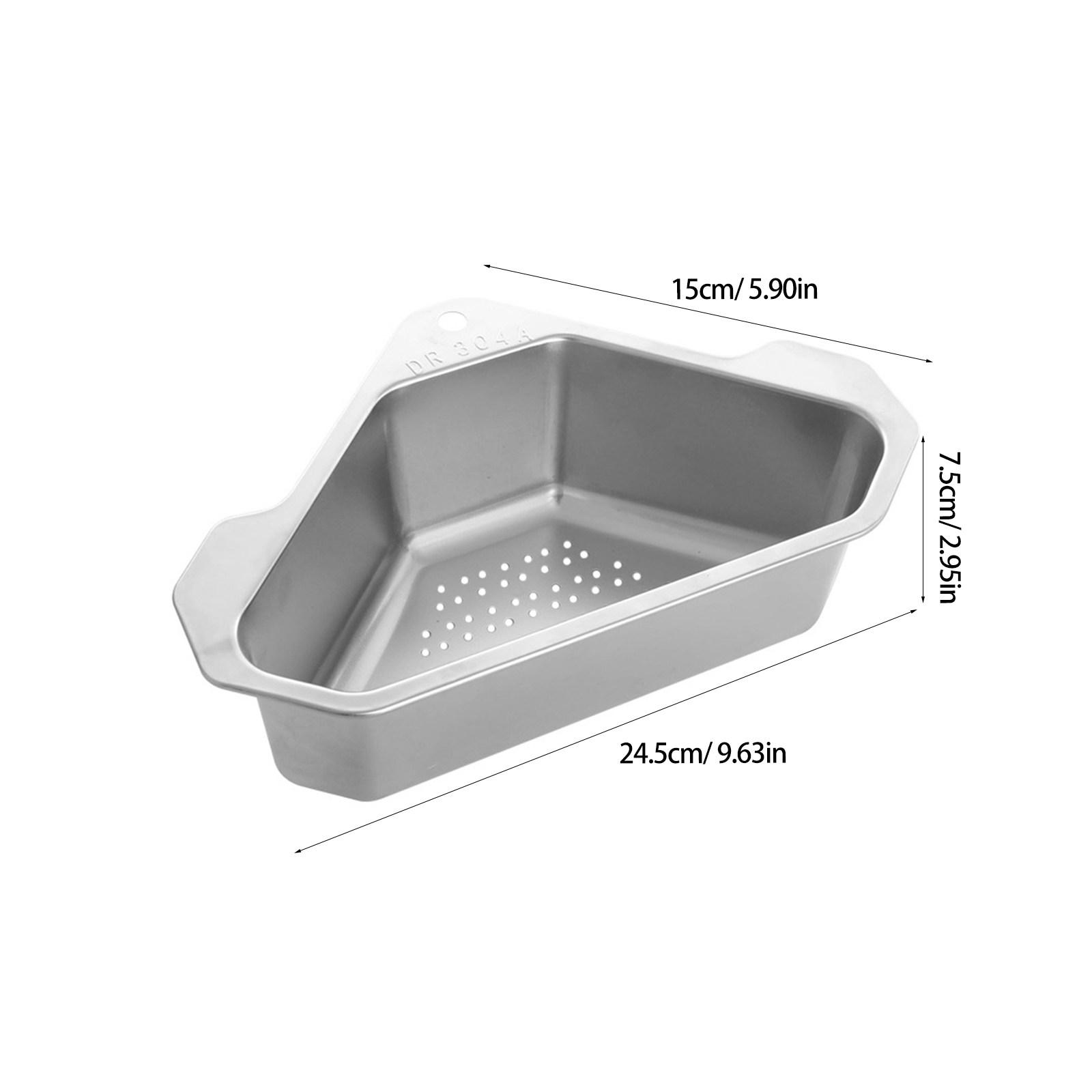 

Stainless Steel Kitchen Sink Drain Basket Triangle Corner Strainer Multifunctional Drying Rack Sink Filter Basket серебряный