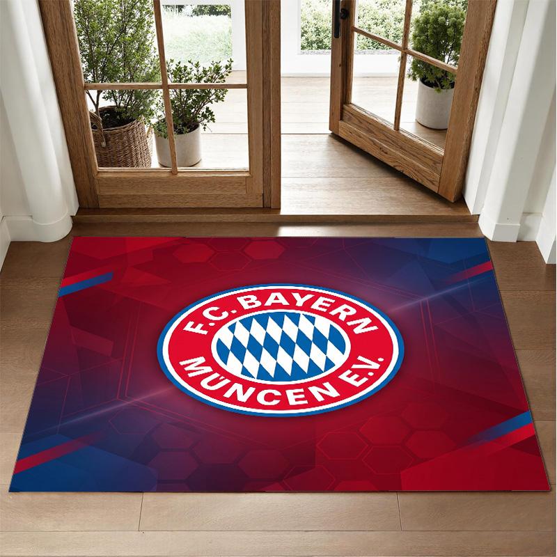 Bayern Munich Design Crystal Velvet Rug Soft Decorative Mat for Bedroom Entrance