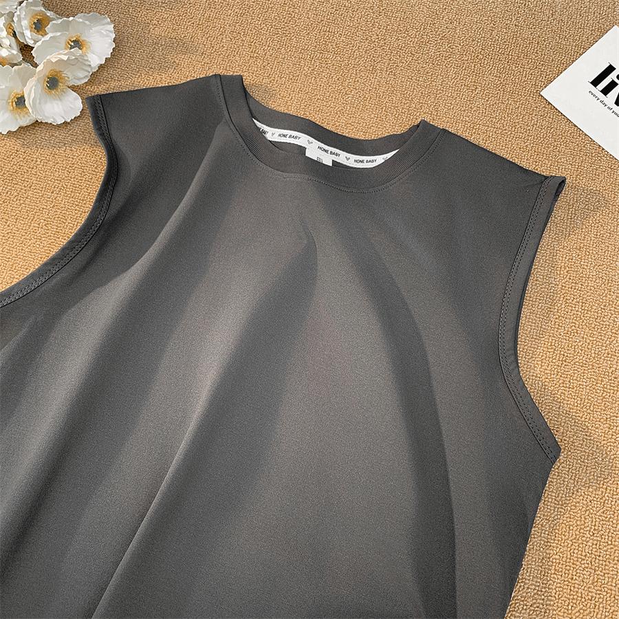 

Однотонная майка без рукавов с круглым вырезом для мужчин, летняя спортивная, свободного кроя, простая повседневная жилетка, баскетбольная майка, модный бренд 5XL серый