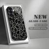 Leopard Black Tempered Glass Phone Case Suitable for Samsung GalaxyS26 S25 S24 S23 S22 S21 S20FE/Ultra/Plus Anti Drop Back Cover